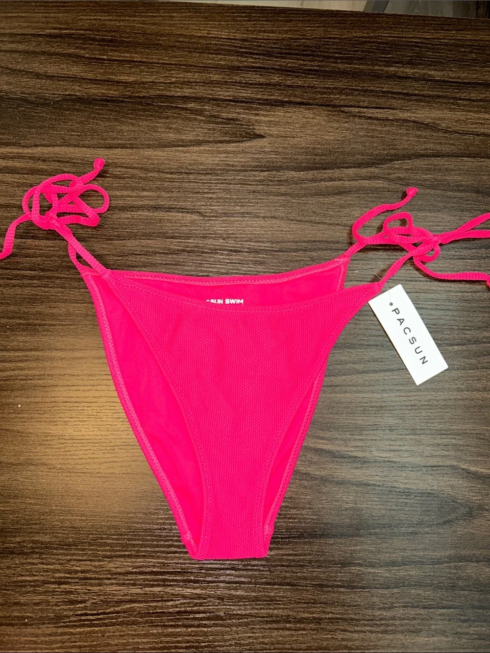 PacSun Neon Pink Tie-Side Bikini Bottom